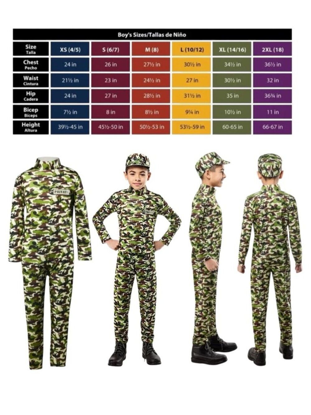 Army Costume Military Camouflage  3 piece Complete Set Children Small 6/7 - Picture 3 of 16